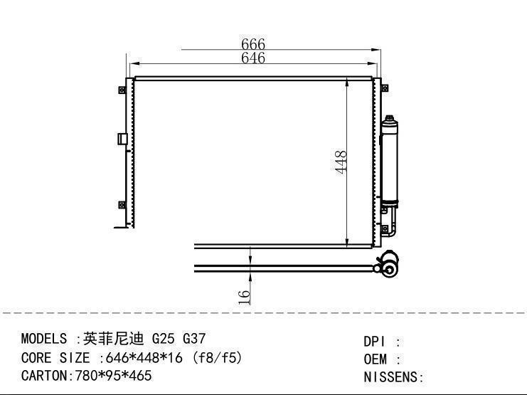  Condenser for NISSAN G25 G37
