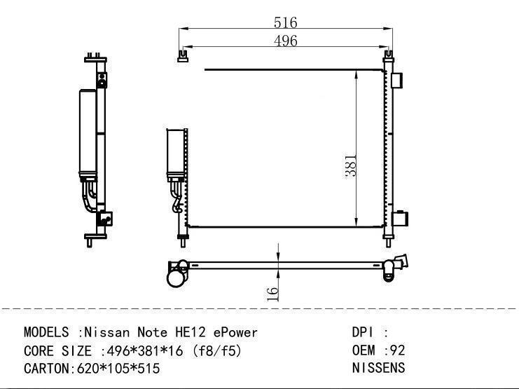 921101HC0A Condenser for NISSAN Nissan Note HE 12 ePower