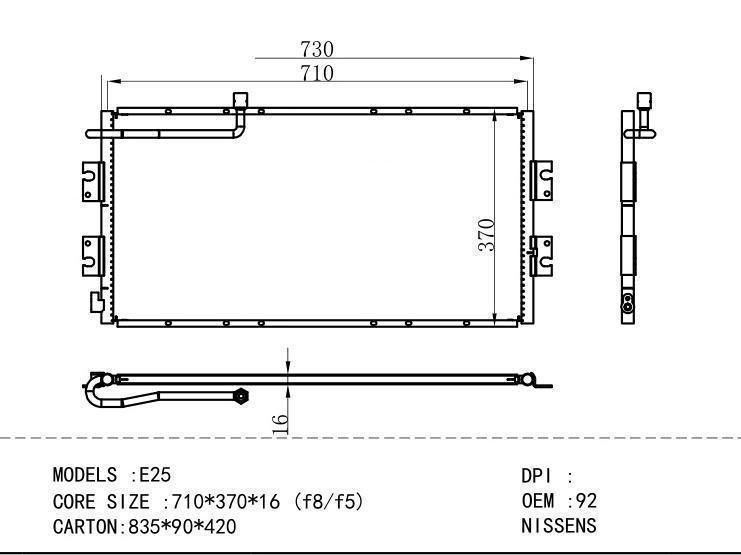 92100VW000 Condenser for NISSAN E25