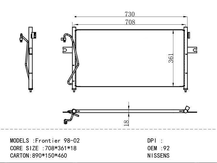 921103S501 Condenser for NISSAN Front ier 98-02