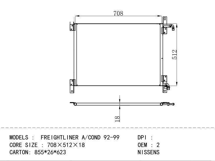 2232302001 Condenser for NORTH AMERICA FREIGHTLINER A / COND 92-99