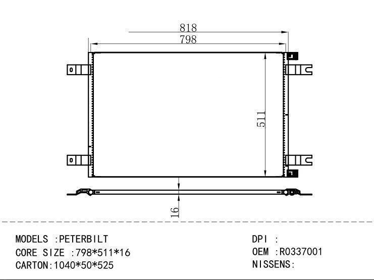 R0337001 Condenser for NORTH AMERICA PETERBILT