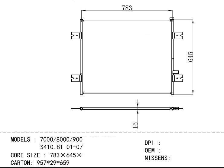  Condenser for NORTH AMERICA 7000/8000/9000 IHC WITH S410.81 01-07