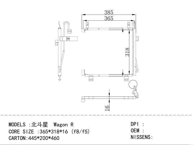 Condenser for SUZUKI Wagon R