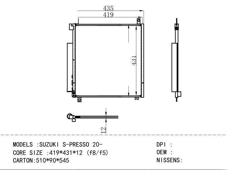 Condenser for SUZUKI SUZUKI S - PRESSO 20