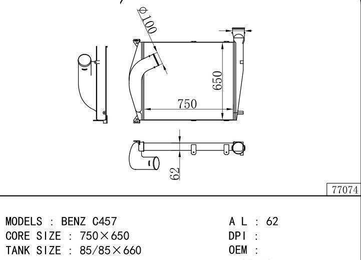  car Intercooler for BENZ BENZ C457