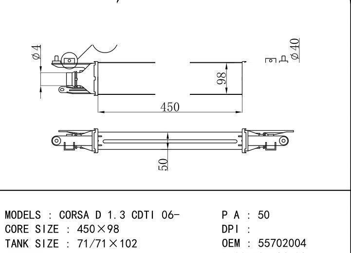 6302 078/55702004 car Intercooler for FIAT PUNTO 1.3 D 05-
