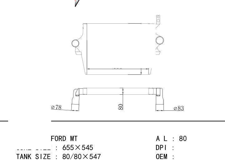  car Intercooler for FORD FORD MT