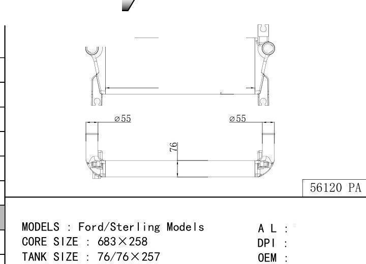  car Intercooler for FORD Ford/Sterling Models