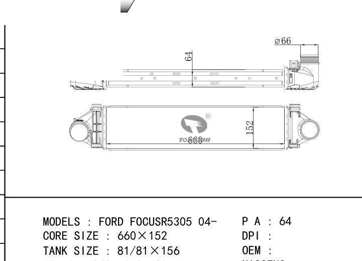 car Intercooler for FORD FORD FOCUSR5305 04-