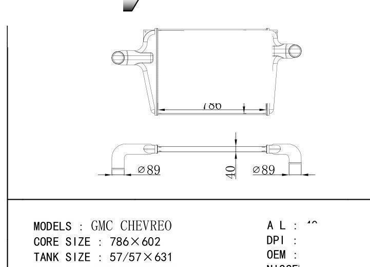GMC15803 car Intercooler for GM,DODGE GMC CHEVREO