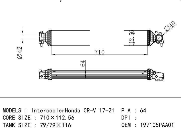 197105PAA01 car Intercooler for HONDA HONDA CRV