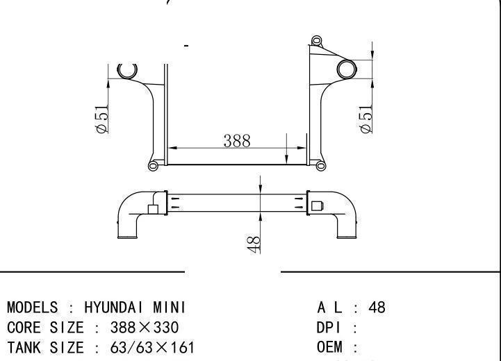  car Intercooler for HYUNDAI HYUNDAI MINI TRUCK