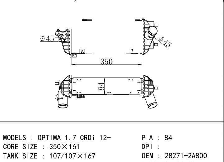 28271-2A800 car Intercooler for HYUNDAI i40 CW (VF) 1.7 CRDi 11-