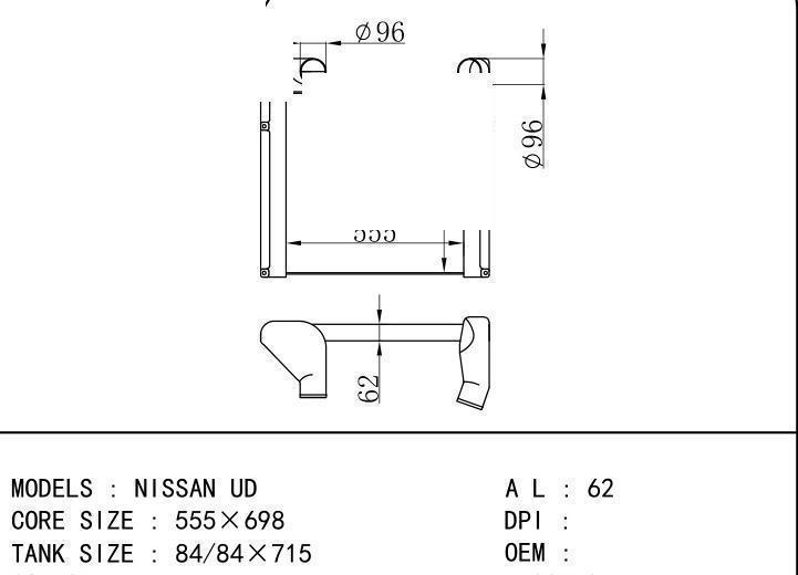  car Intercooler for NISSAN NISSAN UD