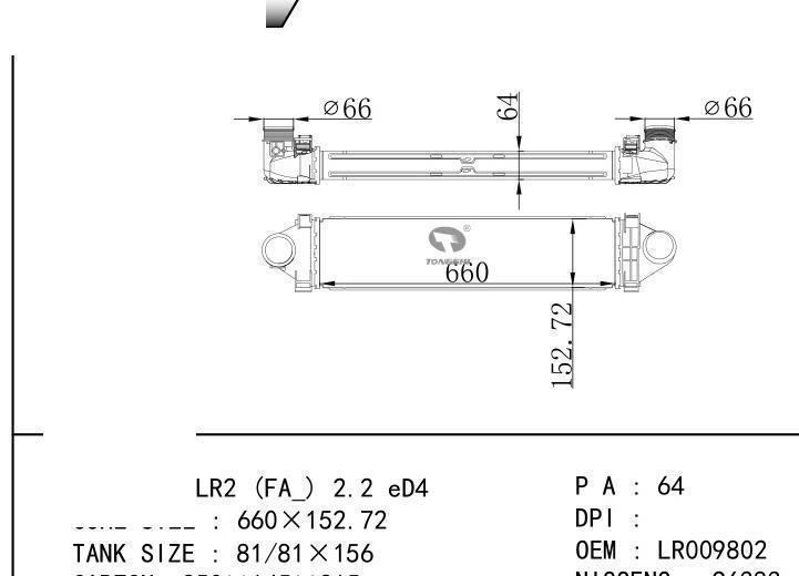 LR009802 car Intercooler for RENAULT LR2 (FA_) 2.2 eD4
