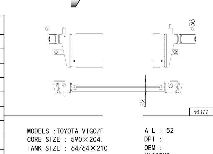  car Intercooler for TOYOTA TOYOTA FORTUNER Fortuner 2.7 2016