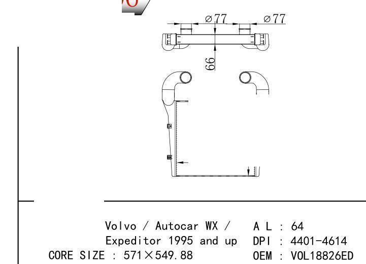 VOL18826ED car Intercooler for VOLVO Volvo / Autocar WX / Expeditor 1995/and up