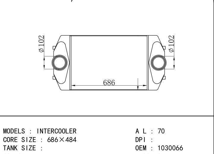 1030066 car Intercooler for FREIGHTLINER INTERCOOLER