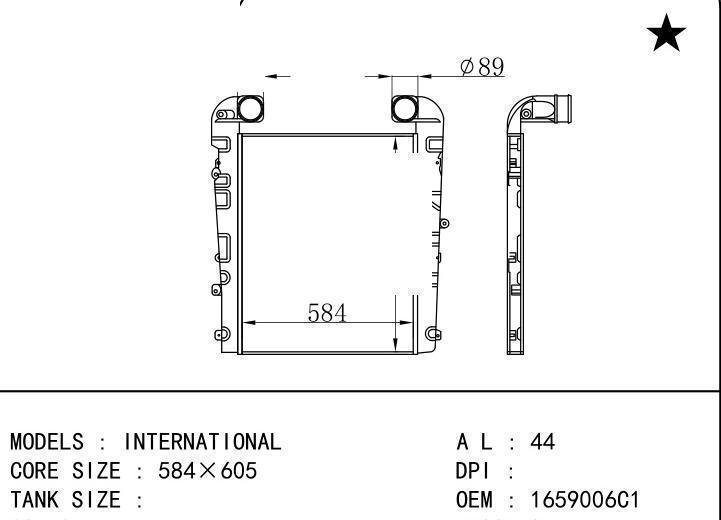 1659006C1 car Intercooler for TRUCK INTERNATIONAL