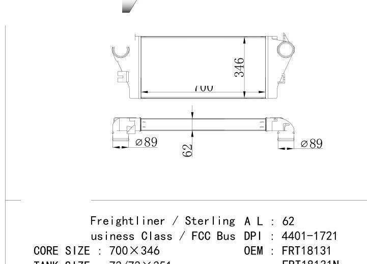 FRT18131/FRT18131N car Intercooler for FREIGHTLINER Freightliner / Sterling Busin