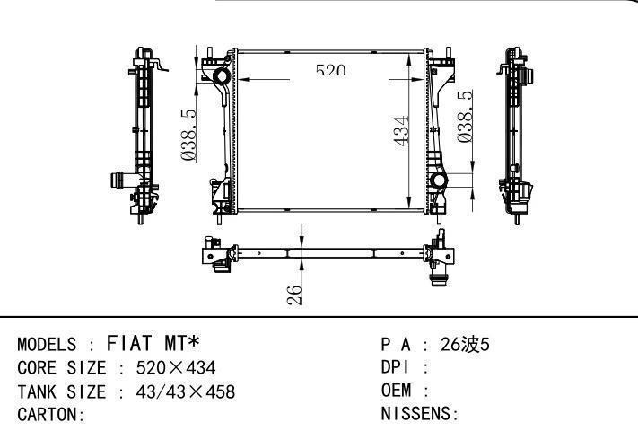  car radiator for  FIAT MT