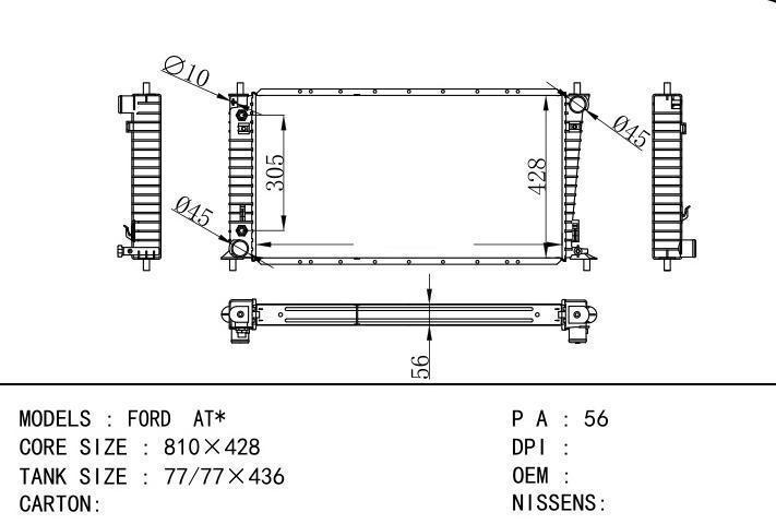  car radiator for  FORD AT