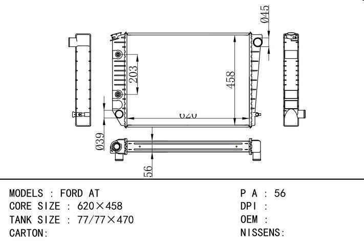  car radiator for  FORD AT