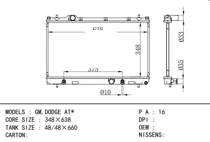  car radiator for  GM,DODGE AT