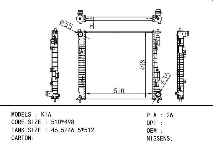  car radiator for  KIA