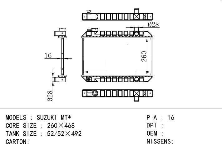  car radiator for  SUZUKI MT
